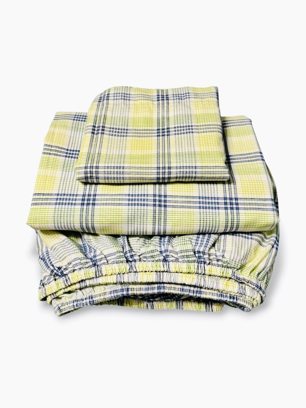 Nautica Plaid Twin Sheet Set NWOT Blue Yellow Green White